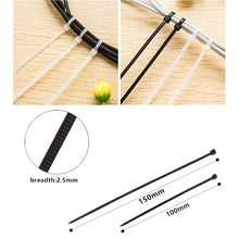 Load image into Gallery viewer, 100 pieces of 2.5X100mm 2.5X150mm self-locking tie straps