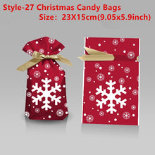 Load image into Gallery viewer, 50Pcs Santa Gift Bag Candy Bag Snowflake Crisp Drawstring Bag