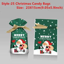 Load image into Gallery viewer, 50Pcs Santa Gift Bag Candy Bag Snowflake Crisp Drawstring Bag