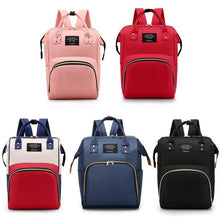 Load image into Gallery viewer, Multifunctional baby diaper backpack waterproof changing bag