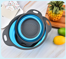 Load image into Gallery viewer, Foldable Drain Basket Colander Fruit Vegetable Washing Basket