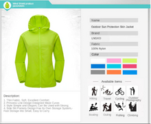 Load image into Gallery viewer, Camping Rain Jacket Men Women Waterproof Sun Protection Clothing