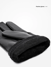 Load image into Gallery viewer, Men Autumn Winter Warm Touch Screen Full Finger Black Gloves