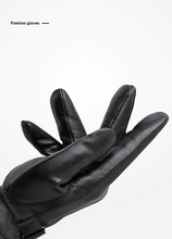 Load image into Gallery viewer, Men Autumn Winter Warm Touch Screen Full Finger Black Gloves