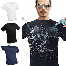 Load image into Gallery viewer, Antifouling waterproof men's T-shirt breathable quick drying short sleeve solid color