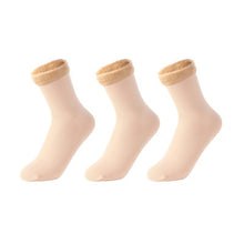 Load image into Gallery viewer, 3 Pairs/Set Women's Winter Warm Socks Thicken Thermal Nylon Solid Color Socks
