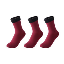 Load image into Gallery viewer, 3 Pairs/Set Women's Winter Warm Socks Thicken Thermal Nylon Solid Color Socks