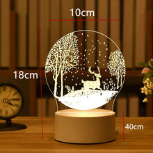 Load image into Gallery viewer, 3D Lamp Acrylic USB LED Night Light Xmas Party Wedding Decoration