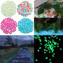 Load image into Gallery viewer, 100Pcs Glow in the Dark Garden Pebbles Glow Stones Rocks for Walkways