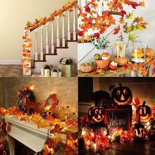 Load image into Gallery viewer, 10/20/30/40 LED Pumpkin Maple Leaf String Lights Thanksgiving Halloween Decorative Lights