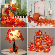 Load image into Gallery viewer, 10/20/30/40 LED Pumpkin Maple Leaf String Lights Thanksgiving Halloween Decorative Lights