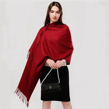 Load image into Gallery viewer, Ladies Winter Pure Cashmere Scarf Shawl Wrap Blanket Female 200*70cm