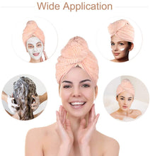 Load image into Gallery viewer, 2 Pack Soft Hair Towel Wrap Dry Hair Cap with Buttons