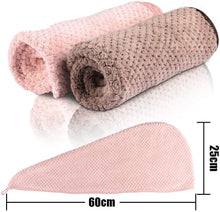 Load image into Gallery viewer, 2 Pack Soft Hair Towel Wrap Dry Hair Cap with Buttons
