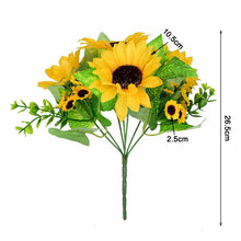 Load image into Gallery viewer, 7Branch Artificial Sunflower Bouquet Silk Fake Sunflowers