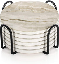 Load image into Gallery viewer, 6-piece set of absorbent imitation ceramic coasters