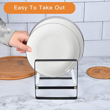 Load image into Gallery viewer, Large Plate Rack Organizer for Kitchen Counter Tops - Non-Slip & Rust Resistant (White & Black)