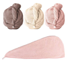 Load image into Gallery viewer, 2 Pack Soft Hair Towel Wrap Dry Hair Cap with Buttons