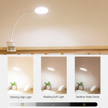 Load image into Gallery viewer, Led gooseneck table lamp touch clip learning lamp USB rechargeable