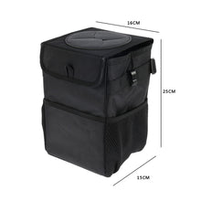 Load image into Gallery viewer, Car Bin Car Trash Can with Lid and Side Pockets Foldable Waterproof