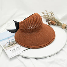 Load image into Gallery viewer, Summer Female Sun Hats Big Brim Classic Bowknot Foldable Fashion Straw Hat