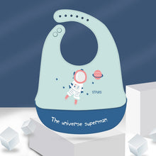 Load image into Gallery viewer, Cartoon animal print Baby Bib waterproof soft silicone adjustable