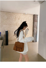 Load image into Gallery viewer, Nubuck PU leather women's Retro large capacity shoulder bag