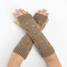 Load image into Gallery viewer, Women Arm Crochet Knitting Hollow Heart Mitten Warm Fingerless Gloves