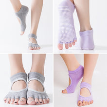 Load image into Gallery viewer, Women's Toe Socks Backless Dispensing Anti-slip Sweat Absorbing Pure Cotton Yoga Socks