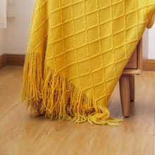 Load image into Gallery viewer, Nordic knitted tassel sofa blanket nap blanket