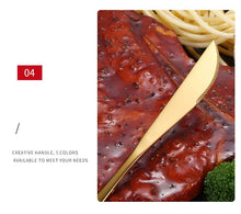 Load image into Gallery viewer, 304 Stainless Steel Golden Cutlery Fork Spoons Knives Set 4Pcs