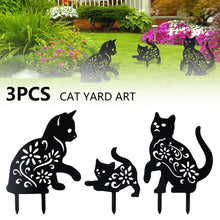 Load image into Gallery viewer, Metal hollow cat outdoor lawn garden decoration