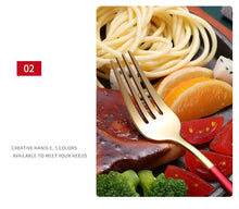 Load image into Gallery viewer, 304 Stainless Steel Golden Cutlery Fork Spoons Knives Set 4Pcs