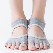 Load image into Gallery viewer, Women's Toe Socks Backless Dispensing Anti-slip Sweat Absorbing Pure Cotton Yoga Socks