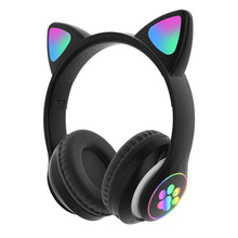 Load image into Gallery viewer, Stn28 wireless Bluetooth 5.0 cute cat claw cat ear color lamp headset