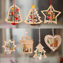 Load image into Gallery viewer, 2D 3D Christmas Ornament Wooden Hanging Pendants