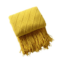 Load image into Gallery viewer, Nordic knitted tassel sofa blanket nap blanket