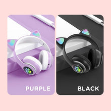 Load image into Gallery viewer, Stn28 wireless Bluetooth 5.0 cute cat claw cat ear color lamp headset