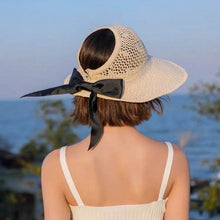 Load image into Gallery viewer, Summer Female Sun Hats Big Brim Classic Bowknot Foldable Fashion Straw Hat