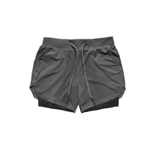 Load image into Gallery viewer, Men 2 in 1 Sports Jogging Fitness Training Quick Dry Short Pants