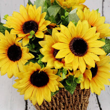 Load image into Gallery viewer, 7Branch Artificial Sunflower Bouquet Silk Fake Sunflowers