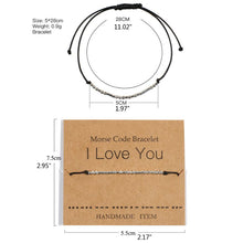 Load image into Gallery viewer, I Love You Morse Code Dainty Beaded Bracelet with Secret Message Jewelry Gift