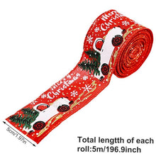 Load image into Gallery viewer, Christmas Burlap Ribbon Roll Xmas Tree Twine Streamer Ribbon