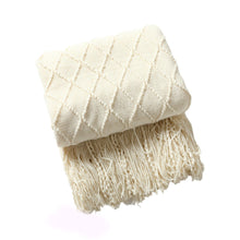 Load image into Gallery viewer, Nordic knitted tassel sofa blanket nap blanket