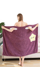 Load image into Gallery viewer, Wearable Microfiber Bathrobe Woman