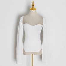 Load image into Gallery viewer, Knitted Women's Sweater Square Collar Long Sleeve Sweaters