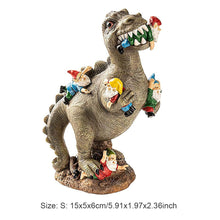 Load image into Gallery viewer, 2 Sizes Garden Dinosaur Statue Gnome Funny Dwarf Resin Statue