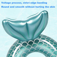 Load image into Gallery viewer, Rooxin mermaid inflatable swimming ring with backrest