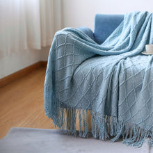 Load image into Gallery viewer, Nordic knitted tassel sofa blanket nap blanket
