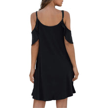 Load image into Gallery viewer, Women's Summer Dresses Casual Dress Cold Shoudler Robe Ruffle Sleeves Dresses